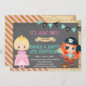 Invitation Princesse pirate (Devant / Derrière)