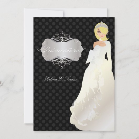 Invitation Princesse PixDezines Quinceañera/Quince años (Devant)