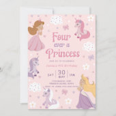 Invitation Princesse pour toujours. Quatre pour to (Devant)