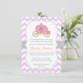 Invitation Princesse pourpre Carriage, baby shower de Chevron (Debout devant)
