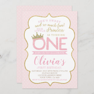 Invitation Princesse Premier anniversaire