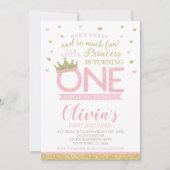Invitation Princesse Premier anniversaire (Devant)