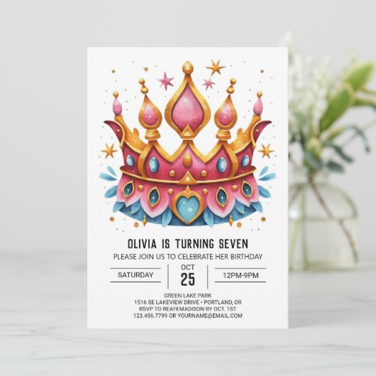 Invitation Princesse Printable (Debout devant)