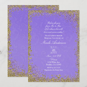 Invitation Princesse Purple Damask Storybook Fête des mariées