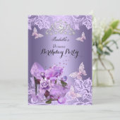Invitation Princesse Purple Lilac Haut Rose de talon Annivers (Debout devant)