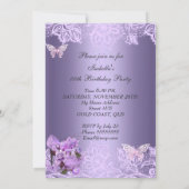 Invitation Princesse Purple Lilac Haut Rose de talon Annivers (Dos)