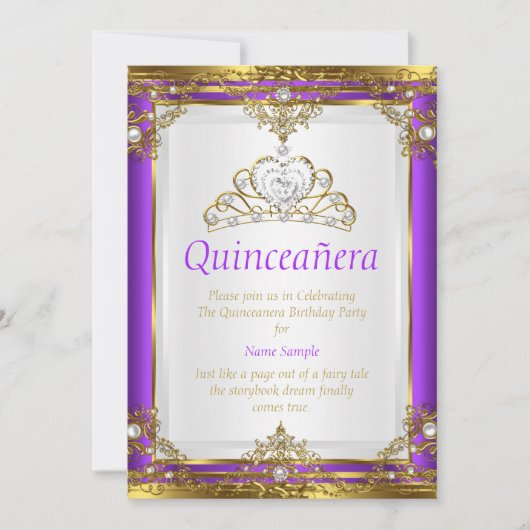 Invitation Princesse Quinceanera (Devant)