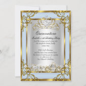 Invitation Princesse Quinceanera 15e anniversaire Bleu (Devant)