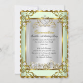 Invitation Princesse Quinceanera 15e anniversaire Mint Green (Devant)