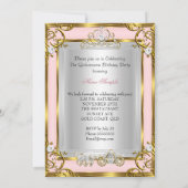 Invitation Princesse Quinceanera 15e Anniversaire rose (Dos)