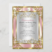 Invitation Princesse Quinceanera 15e Anniversaire rose Peach (Devant)