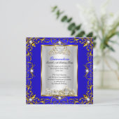 Invitation Princesse Quinceanera 15e anniversaire Royal Blue  (Debout devant)
