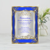 Invitation Princesse Quinceanera 15e anniversaire Royal Blue (Debout devant)