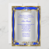 Invitation Princesse Quinceanera 15e anniversaire Royal Blue (Dos)