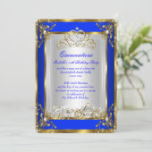 Invitation Princesse Quinceanera 15e anniversaire Royal Blue (Debout devant)