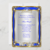 Invitation Princesse Quinceanera 15e anniversaire Royal Blue (Dos)