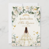 Invitation Princesse Quinceañera Champagne Rose d'ivoire Phot (Dos)