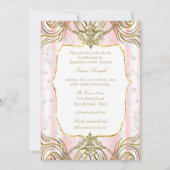 Invitation Princesse Quinceanera chariot or rose blanc (Dos)