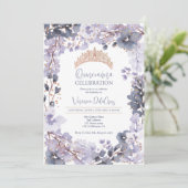 Invitation Princesse Quinceanera de lavande dorée (Debout devant)