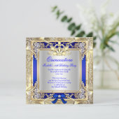 Invitation Princesse Quinceanera Gold Royal Blue Silver 2 (Debout devant)