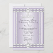 Invitation Princesse Quinceanera Lilac Coeurs Diamond Tiara (Dos)
