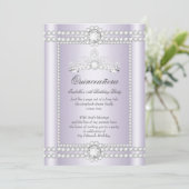 Invitation Princesse Quinceanera Lilac Silver Diamond Tiara (Debout devant)