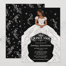 Princesse Quinceañera Noir Blanc Argent