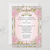 Invitation Princesse Quinceanera Or rose 15e anniversaire 2 (Dos)