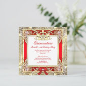 Invitation Princesse Quinceanera Or Rouge Argent Blanc (Debout devant)