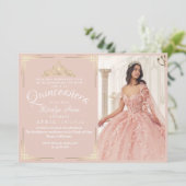 Invitation Princesse Quinceañera Rose espagnole Photo 15e (Debout devant)