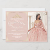 Invitation Princesse Quinceañera Rose espagnole Photo 15e (Devant)