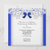 Invitation Princesse Quinceanera Royal Blue 15e anniversaire  (Dos)