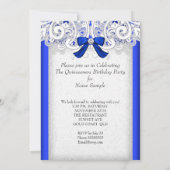Invitation Princesse Quinceanera Royal Blue 15e anniversaire (Dos)