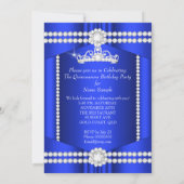 Invitation Princesse Quinceanera Royal Blue Diamond Tiara (Dos)