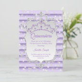 Invitation Princesse Quinceanera violet lilas diamant argent (Debout devant)