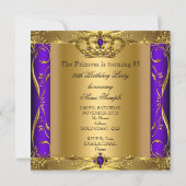 Invitation Princesse Regal Purple Gold 85e fête d'anniversair (Dos)