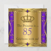 Invitation Princesse Regal Purple Gold 85e fête d'anniversair (Devant)
