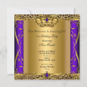 Invitation Princesse Regal Purple Leopard 21e fête d'annivers (Dos)