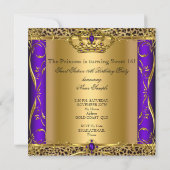 Invitation Princesse Regal Purple Leopard Sweet 16 Party (Dos)