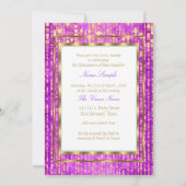 Invitation Princesse Regal Violet Quinceanera Or Blanc (Dos)