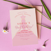Invitation Princesse Robe Couronne 1er anniversaire
