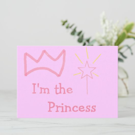 Invitation Princesse rose (Debout devant)