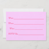 Invitation Princesse rose (Dos)