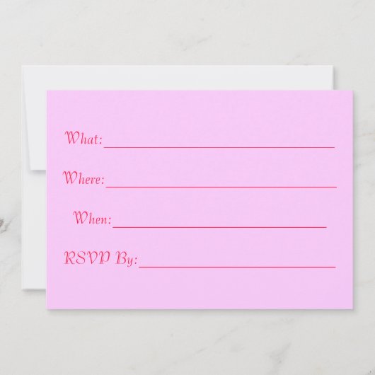 Invitation Princesse rose (Dos)