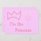 Invitation Princesse rose (Devant / Derrière)