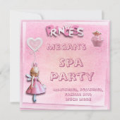 Invitation Princesse rose 12e anniversaire Spa Party double f (Devant)