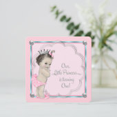 Invitation Princesse rose 1er anniversaire (Debout devant)