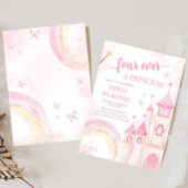 Invitation Princesse rose 4e fête d'anniversaire