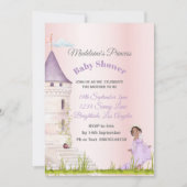 Invitation Princesse Rose Baby Girl Douche (Devant)