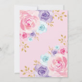 Invitation Princesse rose Cendrillon Birthday d'or de lavande (Dos)